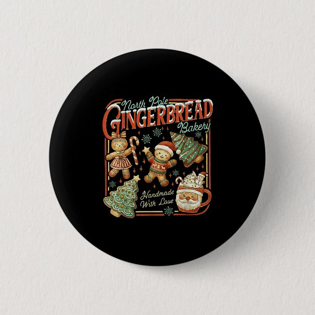 North Le Gingerbread Bakery Christmas  6 Cm Round Badge (Front)