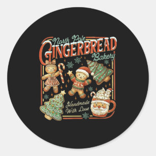 North Le Gingerbread Bakery Christmas  Classic Round Sticker