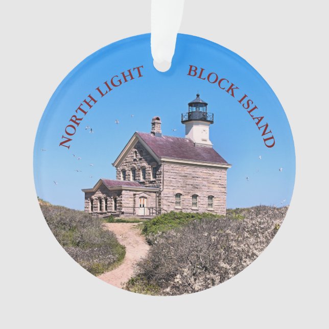 North Light, Block Island, Rhode Island Ornament (Front)