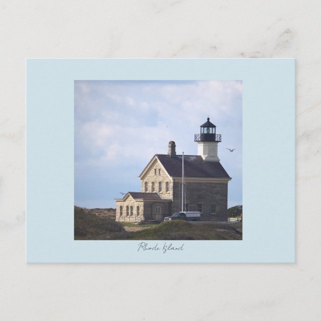 North Light Lighthouse Rhode Island Postcard  (Front)