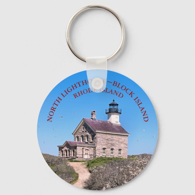 North Lighthouse, Block Island RI Keychain (Front)