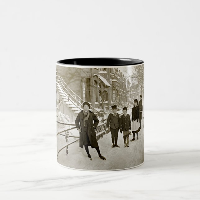 NORTH LINCOLN PARK CHICAGO W. OF MENOMINEE 1890'S Two-Tone COFFEE MUG (Center)