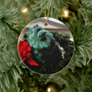 North Lion at the Art Institute of Chicago Ceramic Tree Decoration