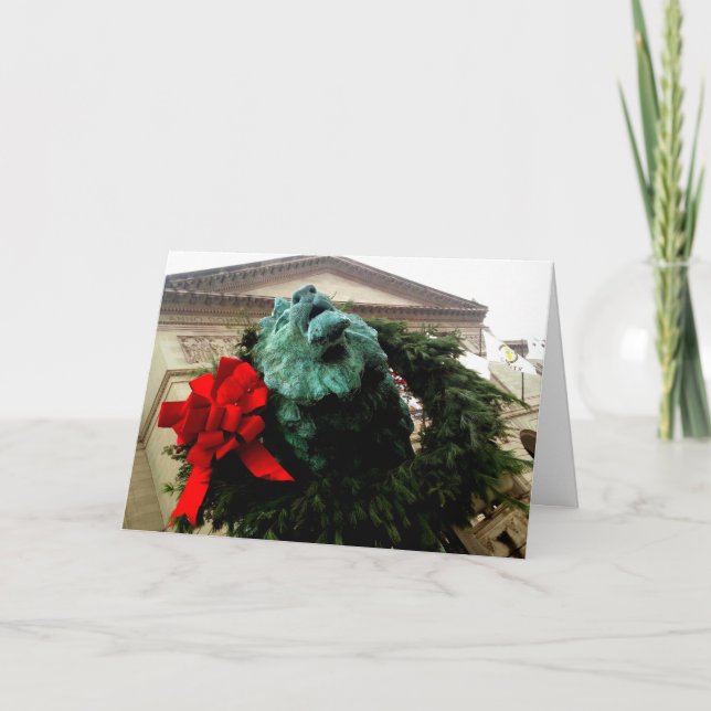 North Lion at the Art Institute of Chicago Holiday Card (Front)