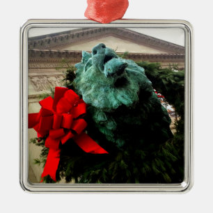 North Lion at the Art Institute of Chicago Metal Tree Decoration