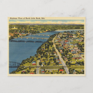North Little Rock Arkansas Vintage Aerial View Postcard