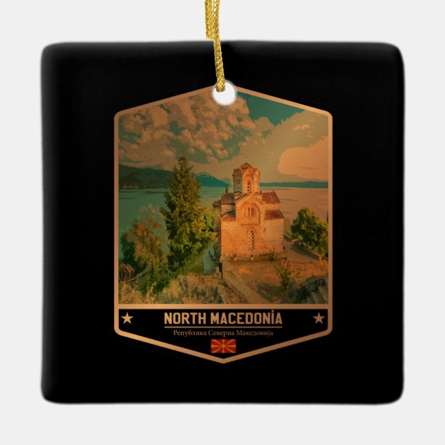 North Macedonia Ceramic Ornament (Front)