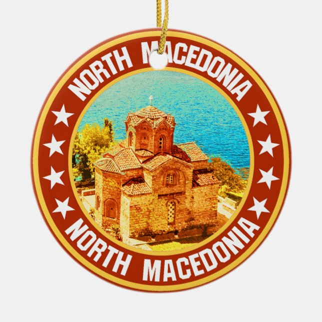 North Macedonia                                    Ceramic Tree Decoration (Front)
