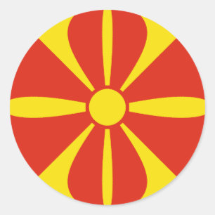 North Macedonia Fisheye Flag Sticker