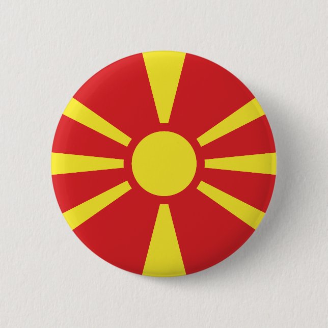 North Macedonia Flag 6 Cm Round Badge (Front)