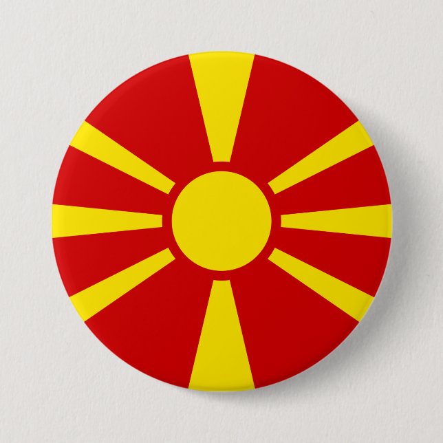 North Macedonia Flag 7.5 Cm Round Badge (Front)
