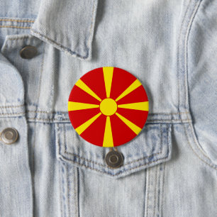 North Macedonia flag 7.5 Cm Round Badge
