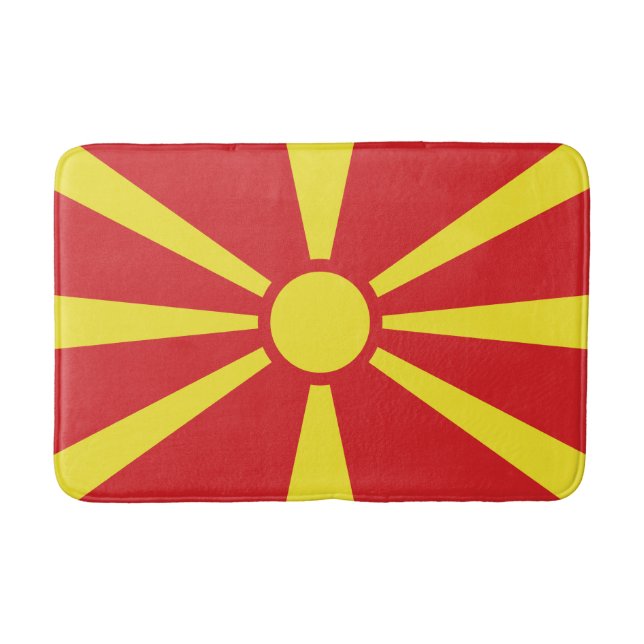 North Macedonia Flag Bath Mat (Front)