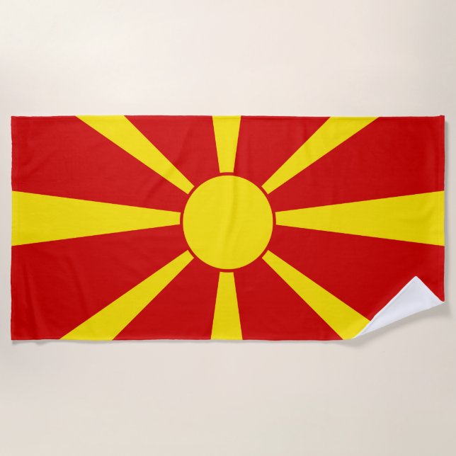 North Macedonia flag Beach Towel (Front)