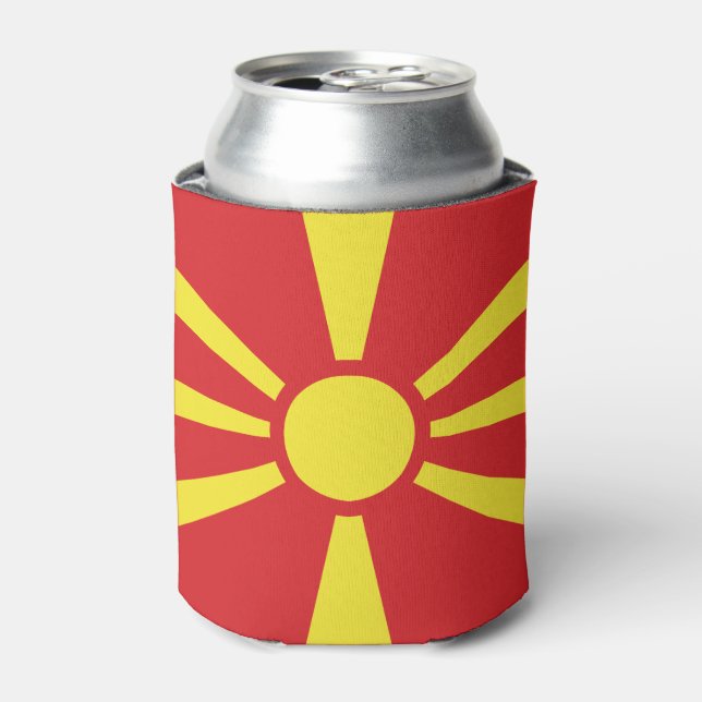 North Macedonia Flag Can Cooler (Can Front)