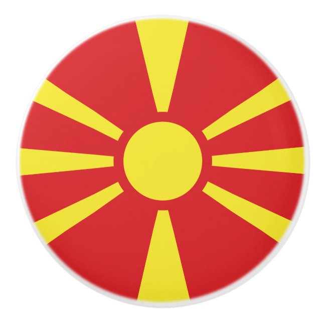 North Macedonia Flag Ceramic Knob (Front)