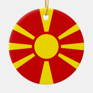 North Macedonia Flag Ceramic Tree Decoration