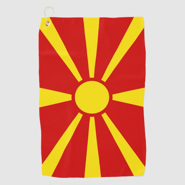 North Macedonia Flag Golf Towel (Front)