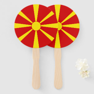 North Macedonia flag Hand Fan