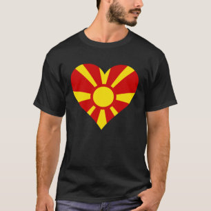 North Macedonia Flag Heart Gifts Love North Macedo T-Shirt