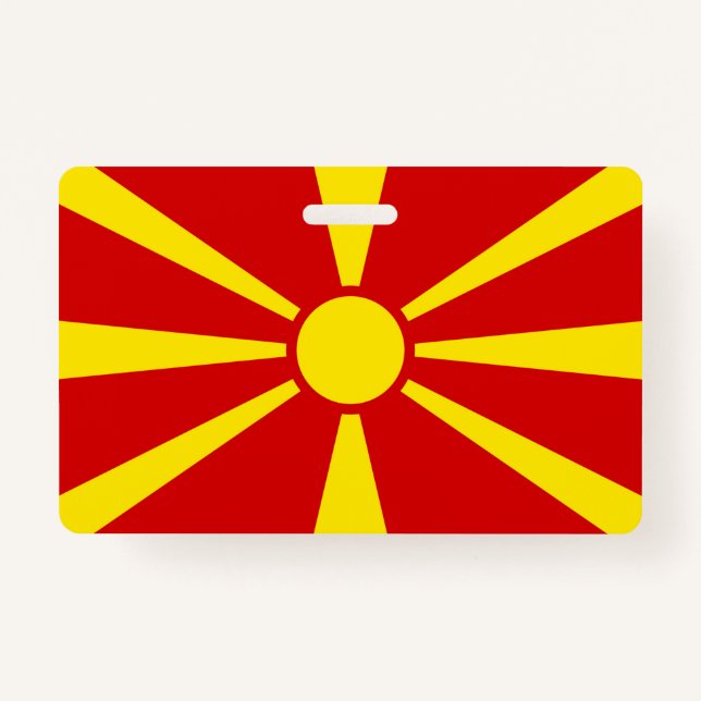 North Macedonia Flag ID Badge (Front)