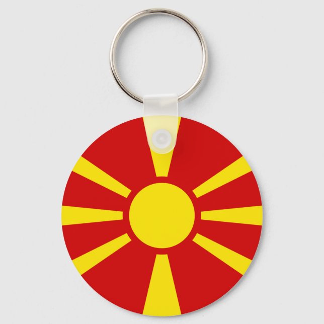 North Macedonia Flag Key Ring (Front)