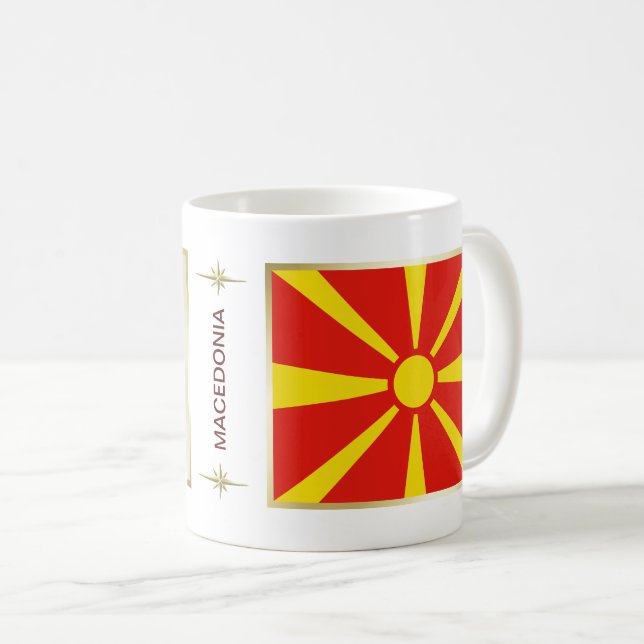 North Macedonia Flag + Map Mug (Front Right)