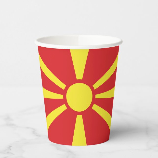 North Macedonia Flag Paper Cups (Left)