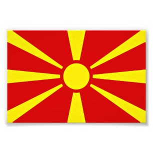 North Macedonia Flag Photo Print