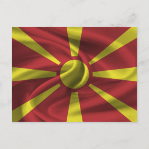 North Macedonia Flag Postcard
