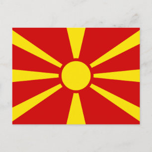 North Macedonia Flag Postcard