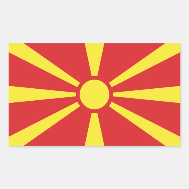 North Macedonia Flag Rectangular Sticker (Front)