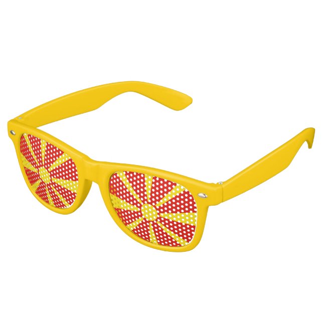 North Macedonia Flag Retro Sunglasses (Angled)