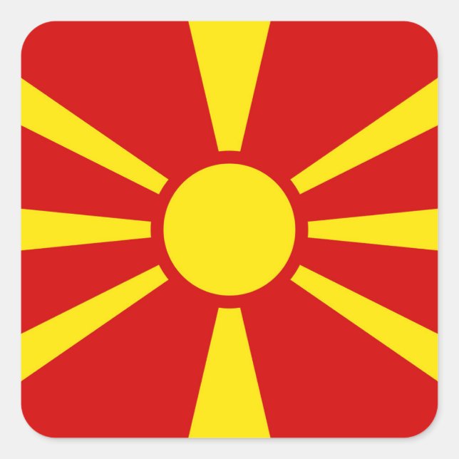 North Macedonia Flag Square Sticker (Front)