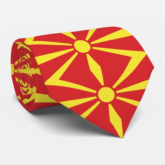 North Macedonia Flag Tie (Rolled)