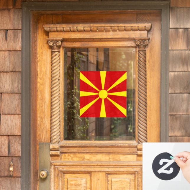 North Macedonia flag Window Cling (Home Door)