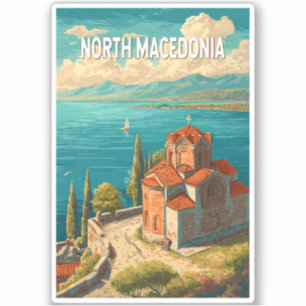 North Macedonia Illustration Travel Art Vintage