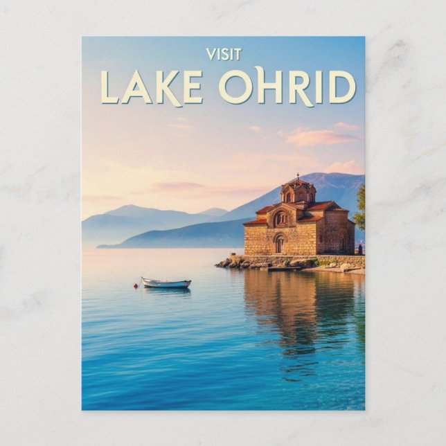 North Macedonia Lake Ohrid Travel Postcard (Front)