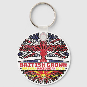 North Macedonia Macedonian Uk United Kingdom Key Ring