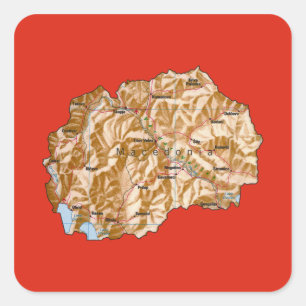 North Macedonia Map Sticker