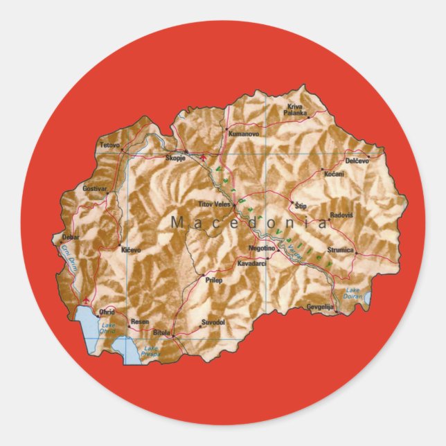 North Macedonia Map Sticker (Front)