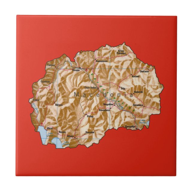 North Macedonia Map Tile (Front)