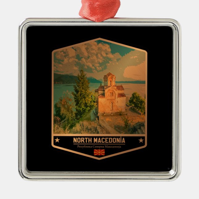 North Macedonia Metal Tree Decoration (Front)