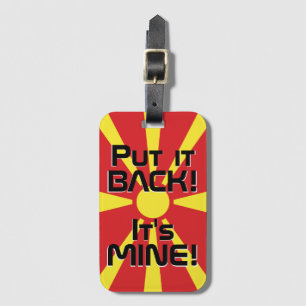North Macedonia National Flag Funny Patriotic Luggage Tag