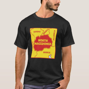 North Macedonia Political map in flag colours T-Shirt