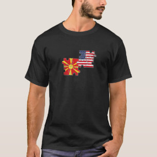 North Macedonia USA Macedonian American Flag T-Shirt