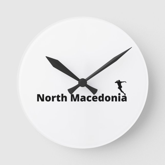 North Macedonian soccer player using dot as a ball Round Clock (Front)