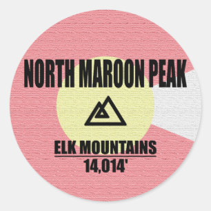 North Maroon Peak Classic Round Sticker