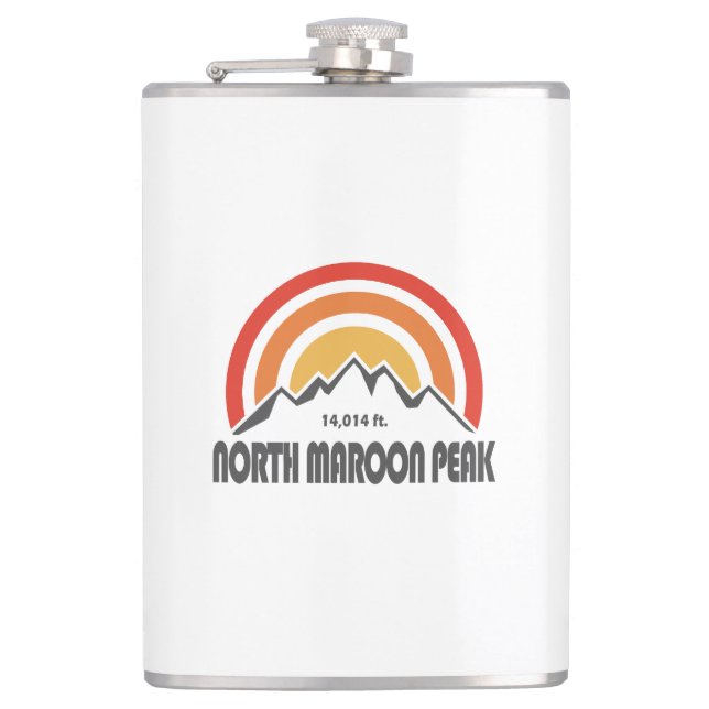 North Maroon Peak Hip Flask (Front)