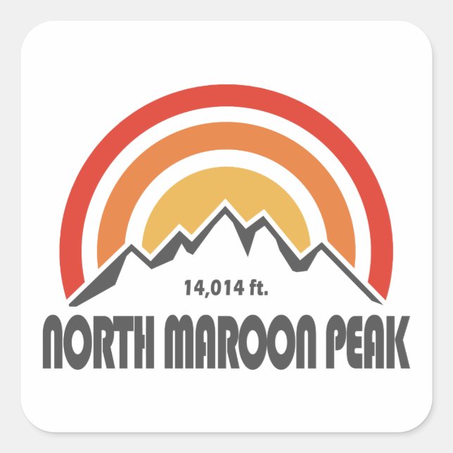 North Maroon Peak Square Sticker (Front)